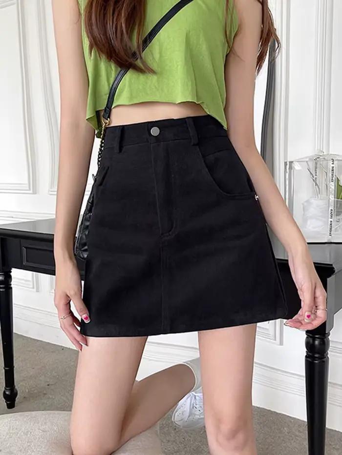 Jupe courte en Jean verte pour femmes