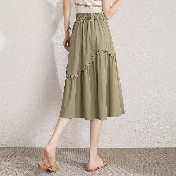 LOUIS YAO jupe trapèze 2025 printemps/été dentelle décoration taille haute