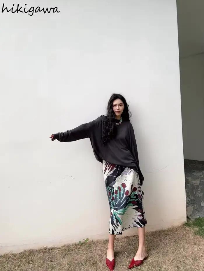 2025 Faldas Mujer De Moda jupes longues florales pour femmes Vintage ample été Jupe taille haute Jupe plissée mode coréenne Saia