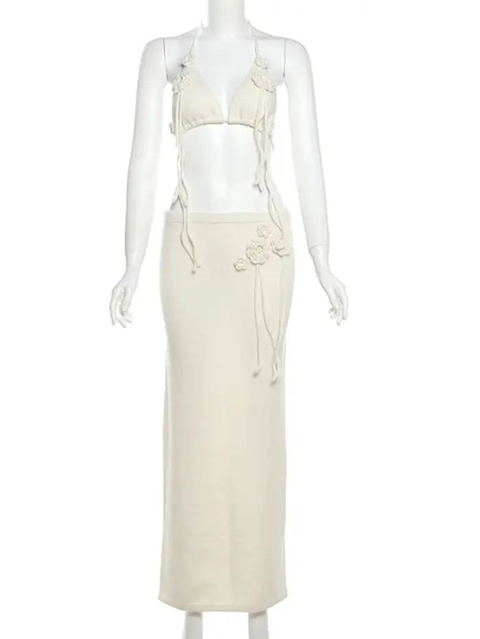 Jupe en tricot blanc sexy