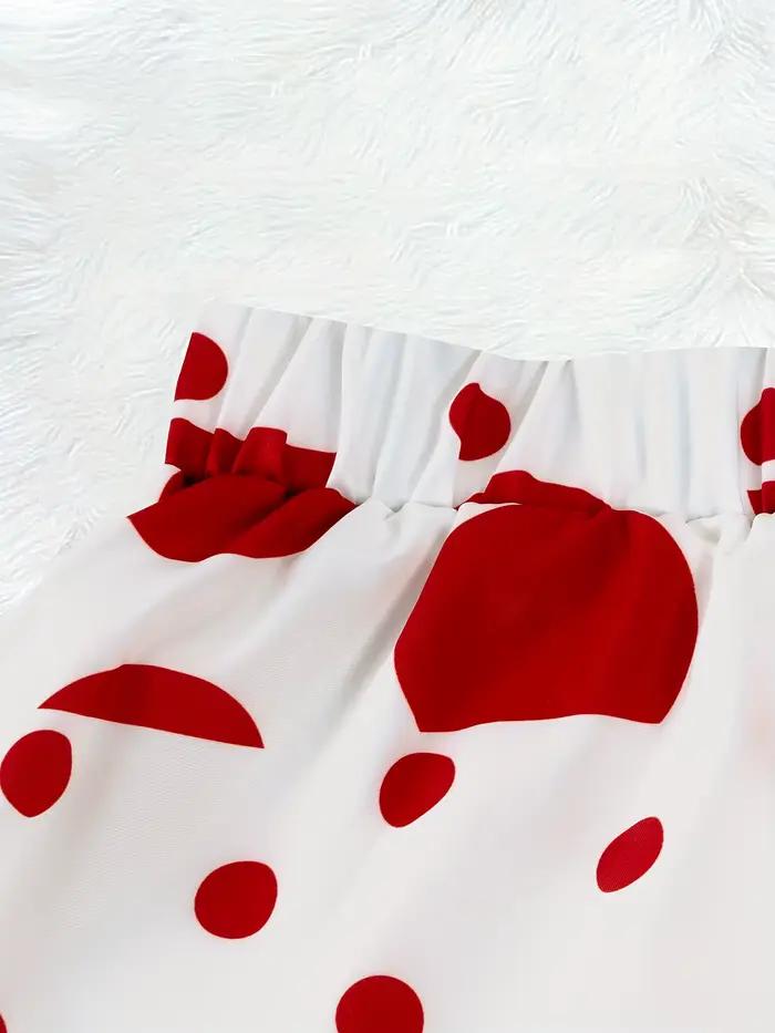 Jupe à pois rouge et blanc pour femme