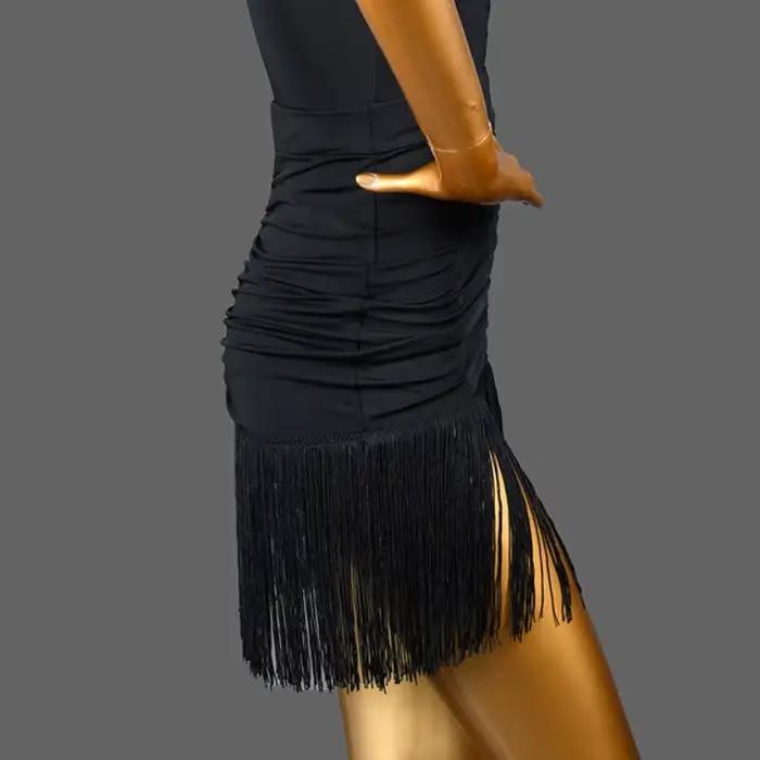 Jupe de brevLatine Noire à Franges pour Femme