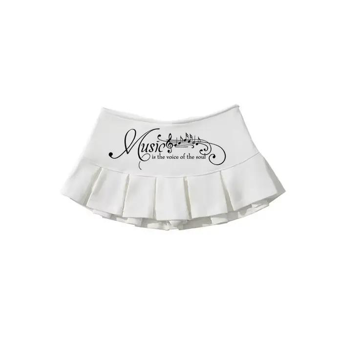 Jupe grise plissée taille haute sexy pour femme