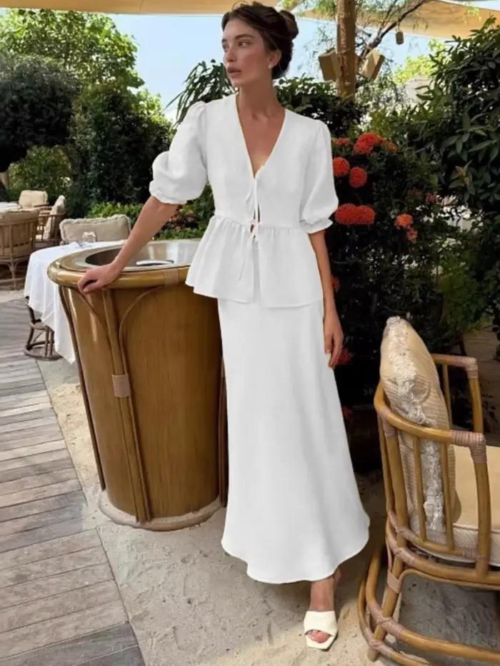Ensemble jupe femme taille haute