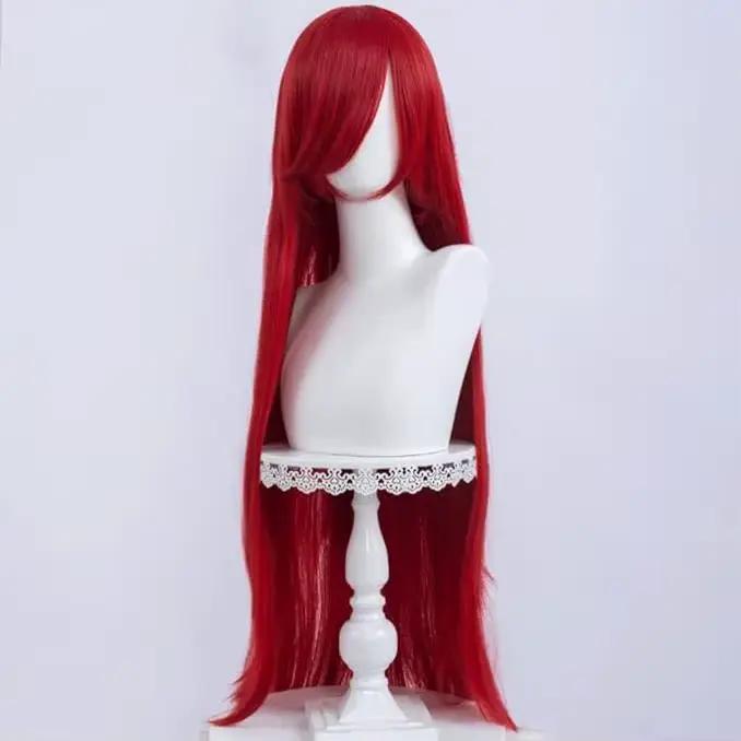 Perruque synthétique longue et lisse multicolore avec frange pour femmes, cheveux résistants à la chaleur, usage quotidien pour Cosplay Lolita