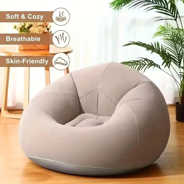 Chaise longue gonflable d'extérieur en polypropylène durable, avec pompe à air, pliable, gonflage rapide, siège confortable pour patios, plages, voyages