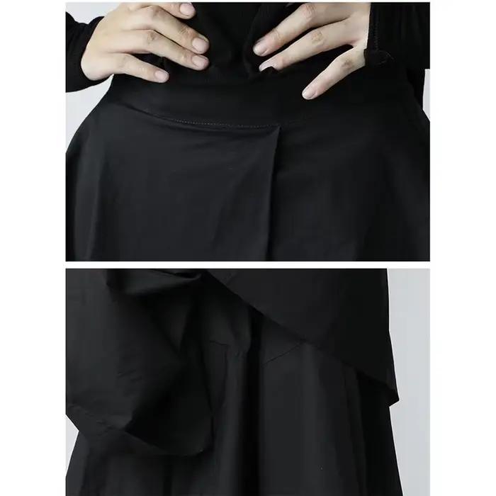 Jupe plissée taille haute irrégulière gothique japonaise pour femmes