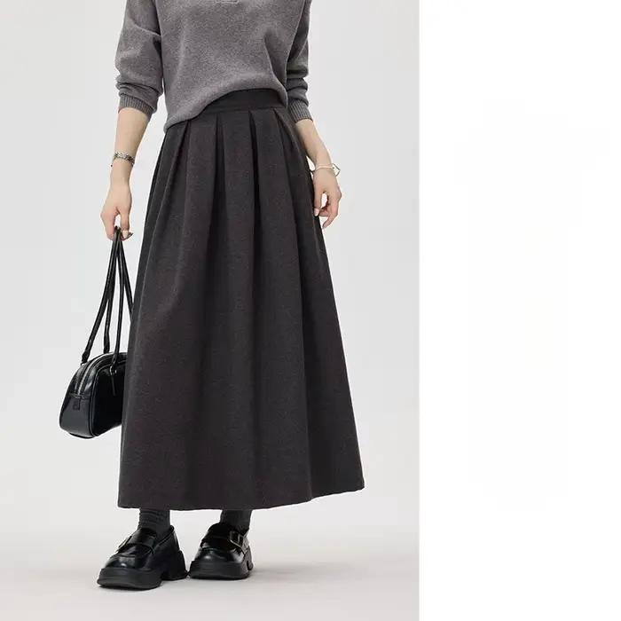Jupe plissée en laine pour femmes