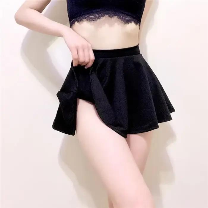 Moulante haute Wiast Wrap jupe plissée robe Sexy a-ligne longue boîte de nuit tenue de fête décontracté Mini jupes pour femme noir blanc