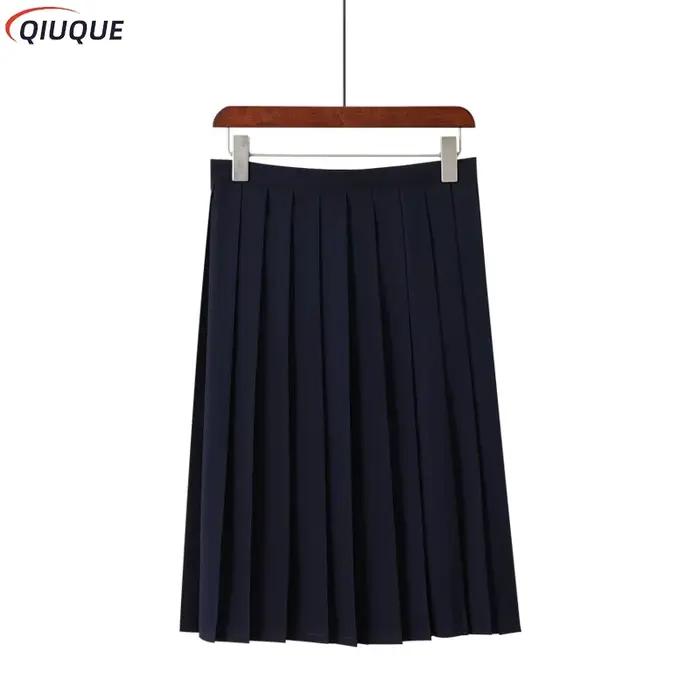 Jupes plissées noires/bleu foncé pour femmes