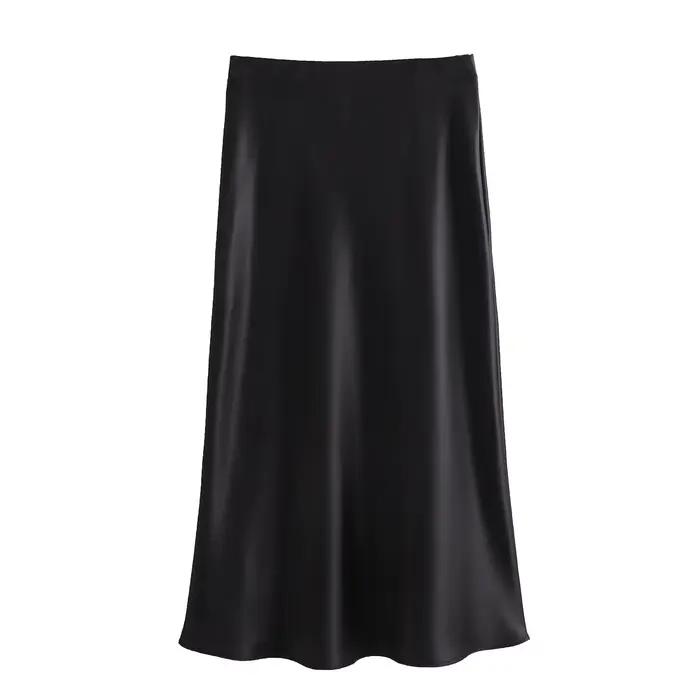 Jupe longue élégante en satin pour femme