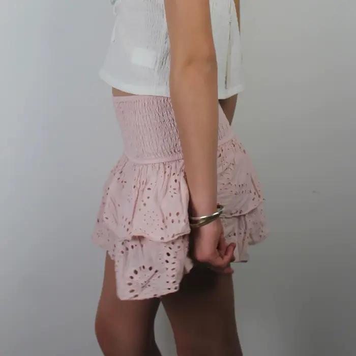 Mini jupe froncée pour femme