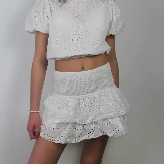 Mini jupe froncée pour femme