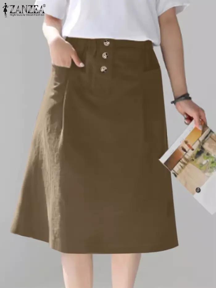 Jupe trapèze longueur genou pour femme