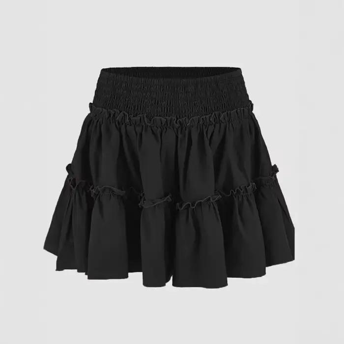 Jupe-culotte taille haute extensible pour femme