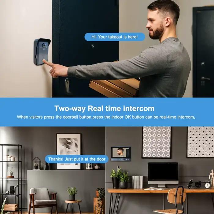 Interphone intelligent sans fil ANJIELO, vidéophone extérieur Wi-Fi, caméra de sonnette vidéo Wi-Fi pour appartement, appel Tuya