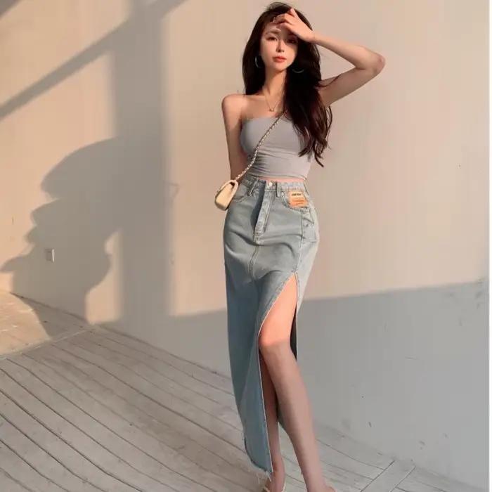 Jupe mini évasée taille haute pour femme