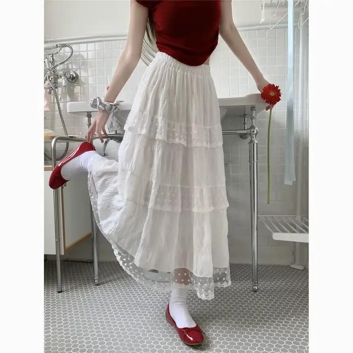 Jupe longue blanche pour femme