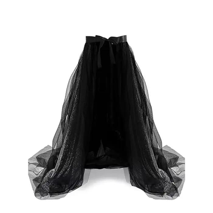Femmes Punk jupe gothique Tulle jupe longue jupe robe bal jupes fête