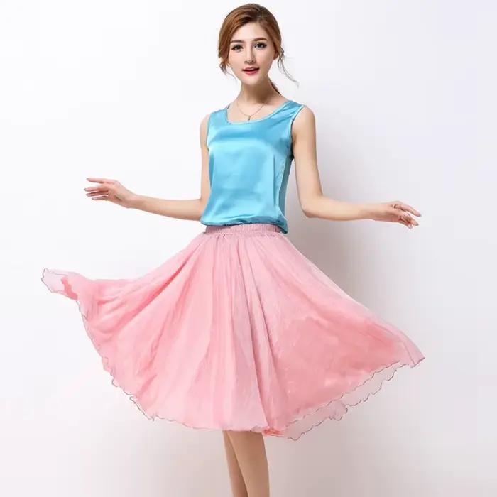 Jupes Tutu d'été en soie pour femmes