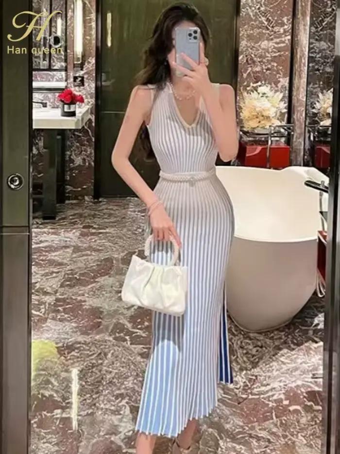 Robe de soirée mi-longue pour femmes