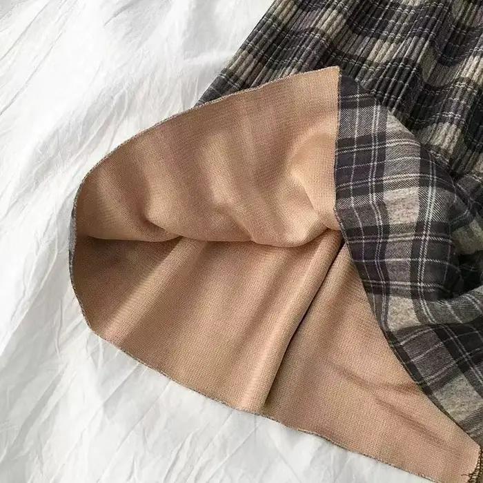 Jupe longue plissée en laine pour femmes