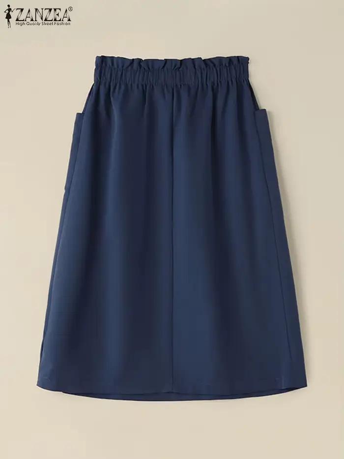 Jupe trapèze longueur genou pour femme