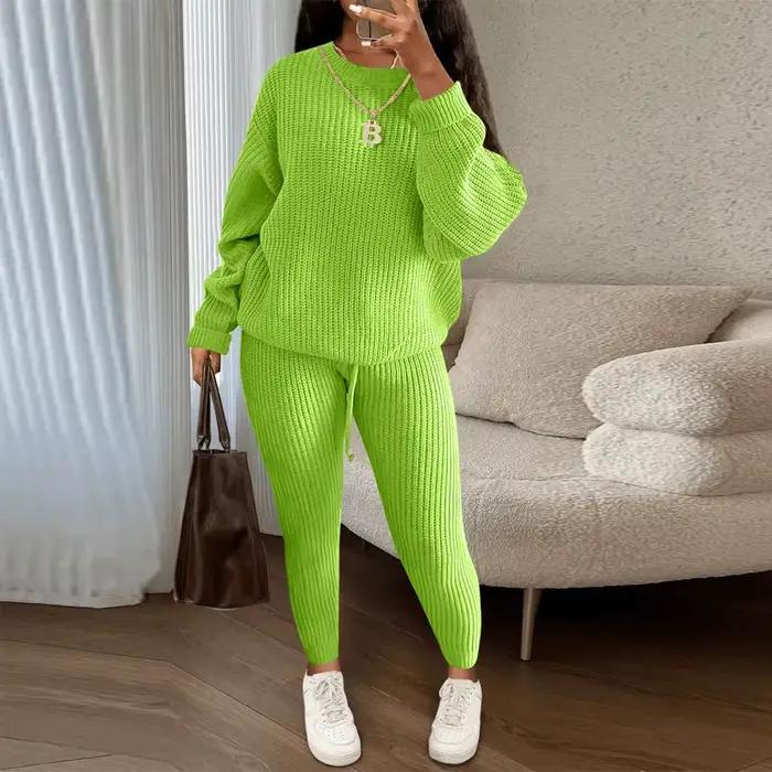Ensemble deux pièces pull tricoté pour femmes