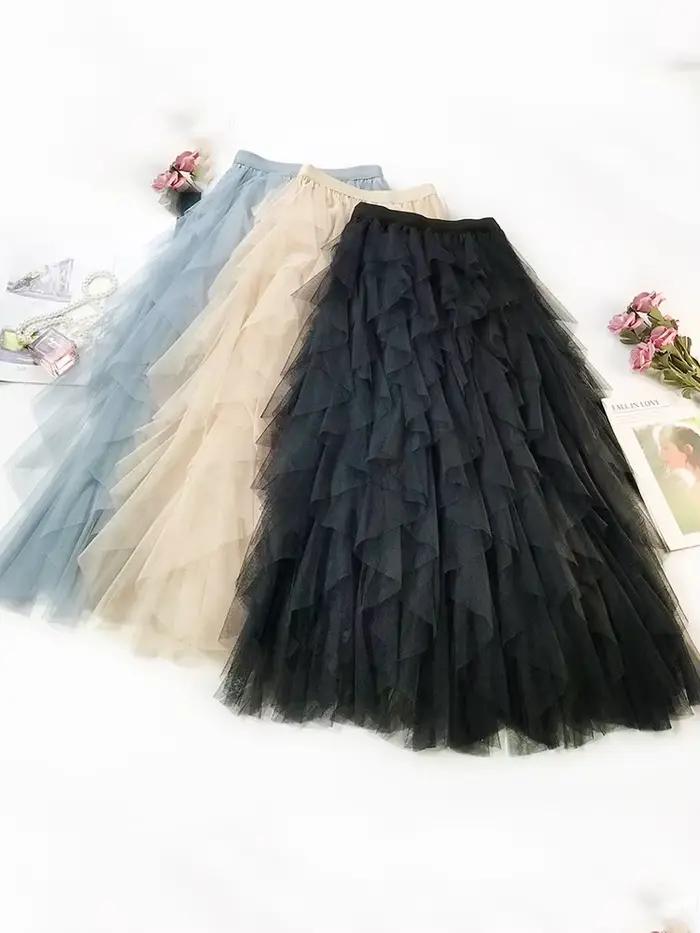 Mode Tutu Tulle jupe femmes longue Maxi