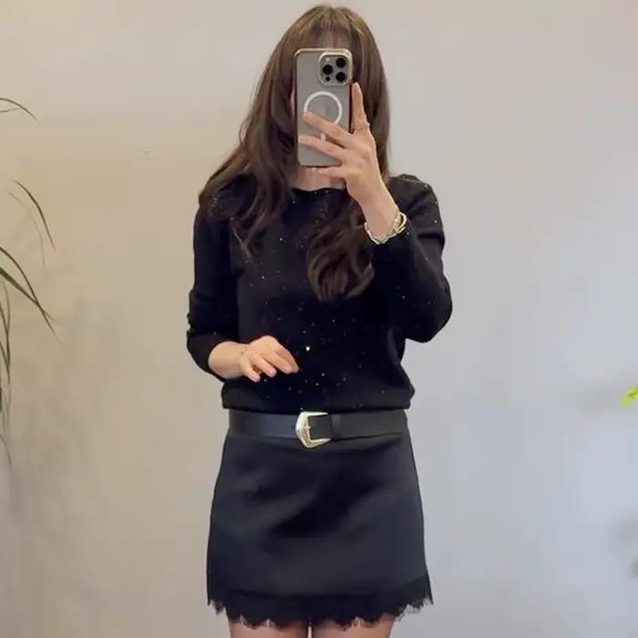 HXAO Satin dentelle jupe Shorts femmes jupe Sexy Mini taille haute culottes élégant crayon jupe pantalon dames mode fête Culottes