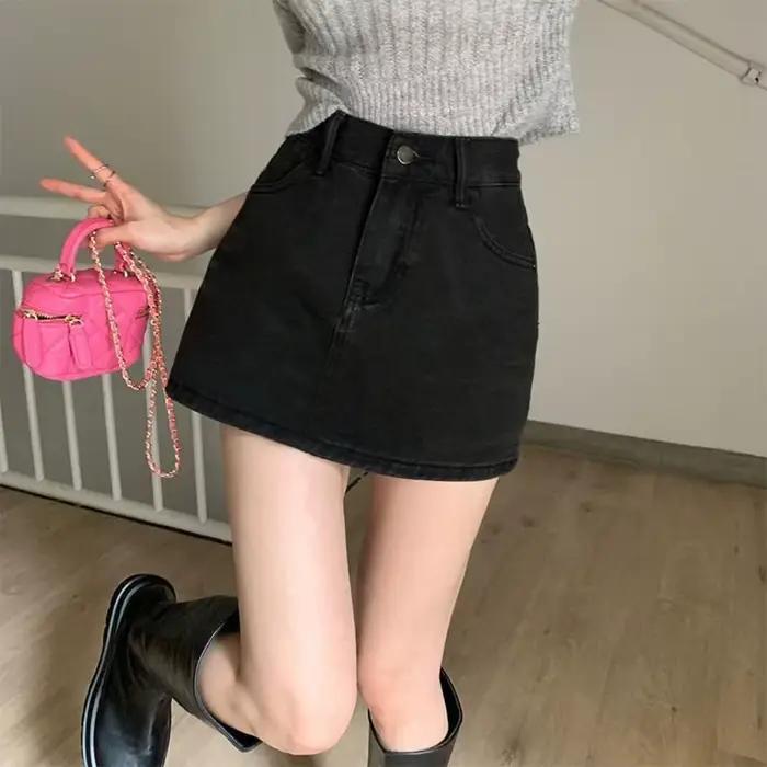 Jupe en Jean Taille Haute pour Femme