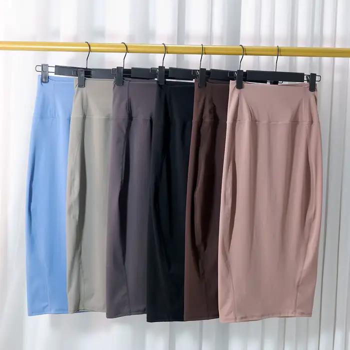 Jupe moulante mi-longue taille haute très élastique pour le yoga