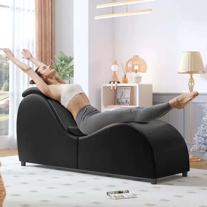 Chaise longue de yoga ergonomique incurvée de 60 pouces pour adultes, idéale pour les étirements, la relaxation, les exercices en intérieur et le repos quotidien