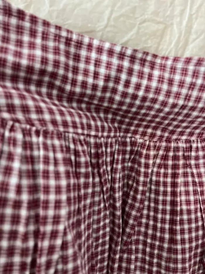 Mini-jupes trapèze rouges à carreaux pour femmes
