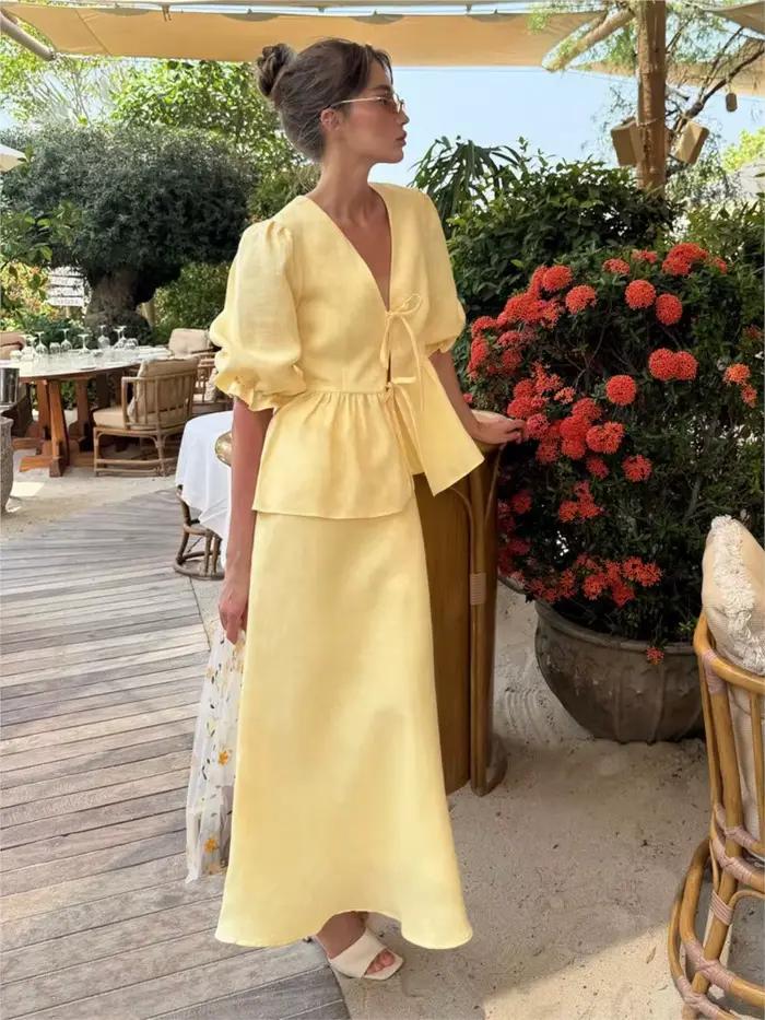 Ensemble jupe femme taille haute