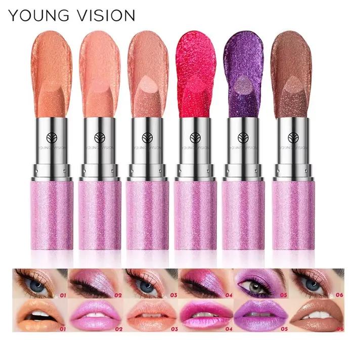 Rouge à lèvres métallique brillant, 6 couleurs, brillant et audacieux, teinte nacrée, longue durée, mat, maquillage pour les lèvres, cadeaux pour personnes âgées
