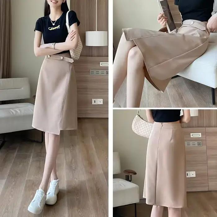 Midi été 2025 Style coréen femmes jupe femme jupes décontracté pas cher vêtements ventes esthétique mode tendance haute