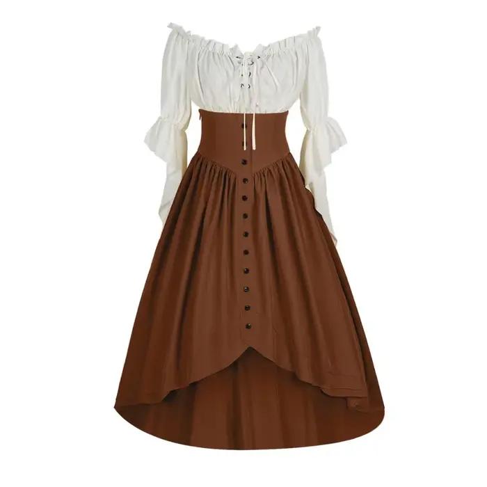 Jupe mi-longue vintage à double couche