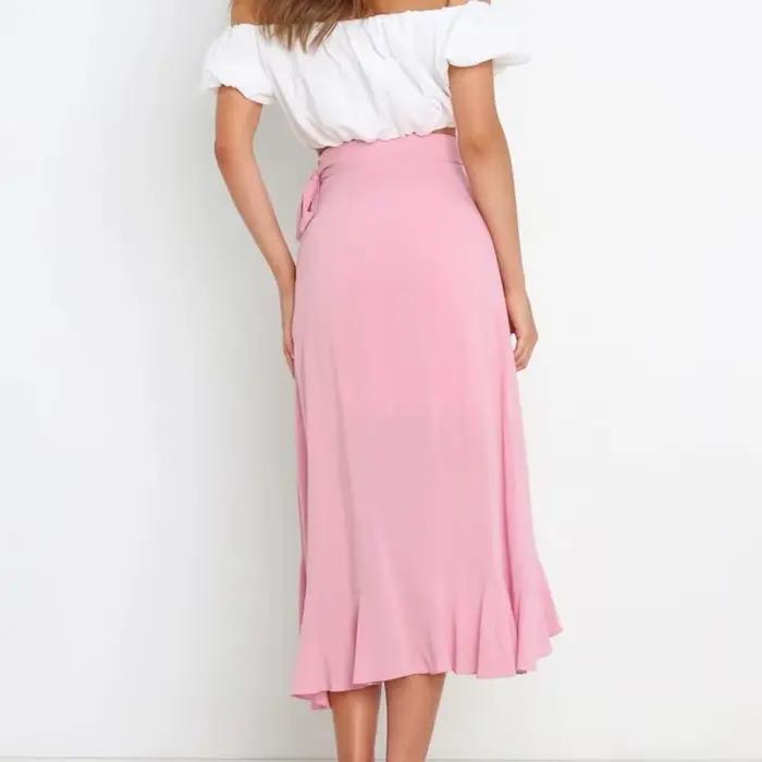 Jupe longue en mousseline de soie pour femmes