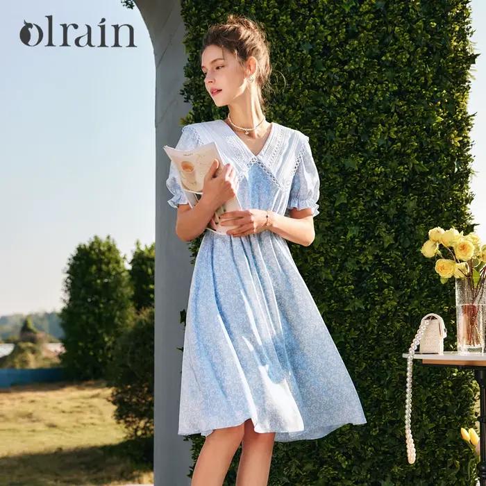 Robe longue femme OLrain col marin