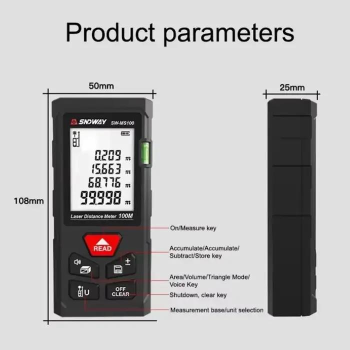 2026 Meilleures Ventes SNDWAY Télémètre Laser Numérique Professionnel Mini Télémètre Laser Trena de Mesure