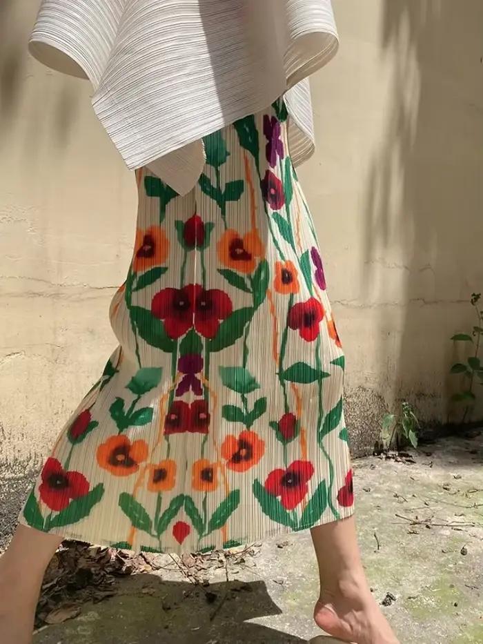Jupes mi-longues imprimées pour femmes