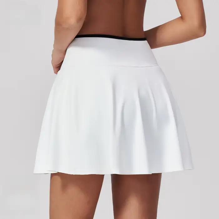 Mini-jupe de sport anti-transparence effet seconde peau pour femme
