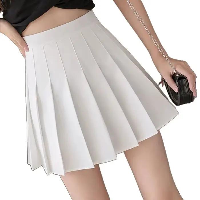 Jupe courte plissée taille haute pour femme
