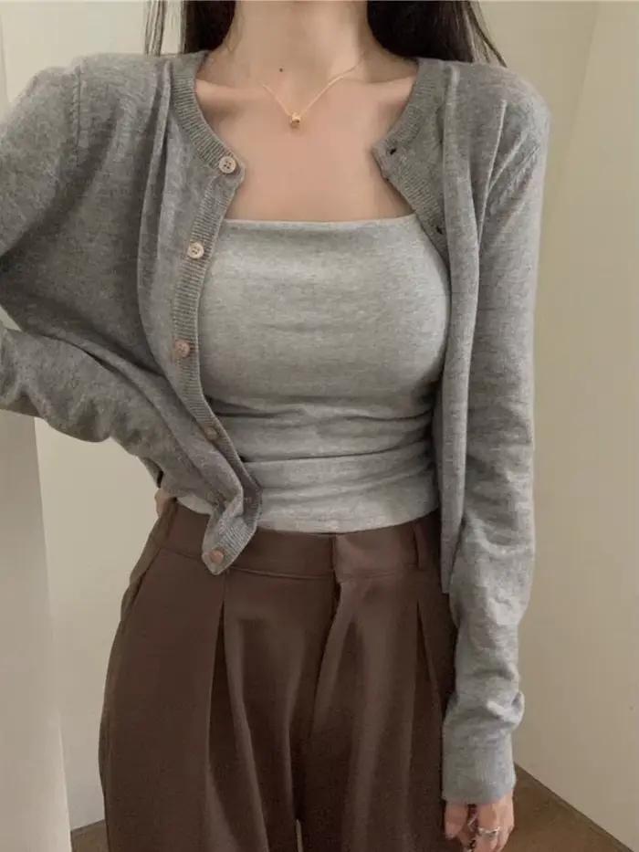 Cardigan élégant à manches longues pour femme