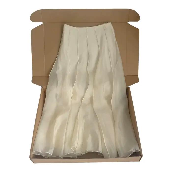 Recommandation de niveau Chao! Jupe mi-longue plissée trapèze abricot avec bordure en dentelle taille haute amincissante Nouveau style 2026