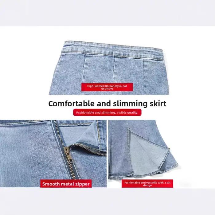 Jupe en jean mi-longue pour femme