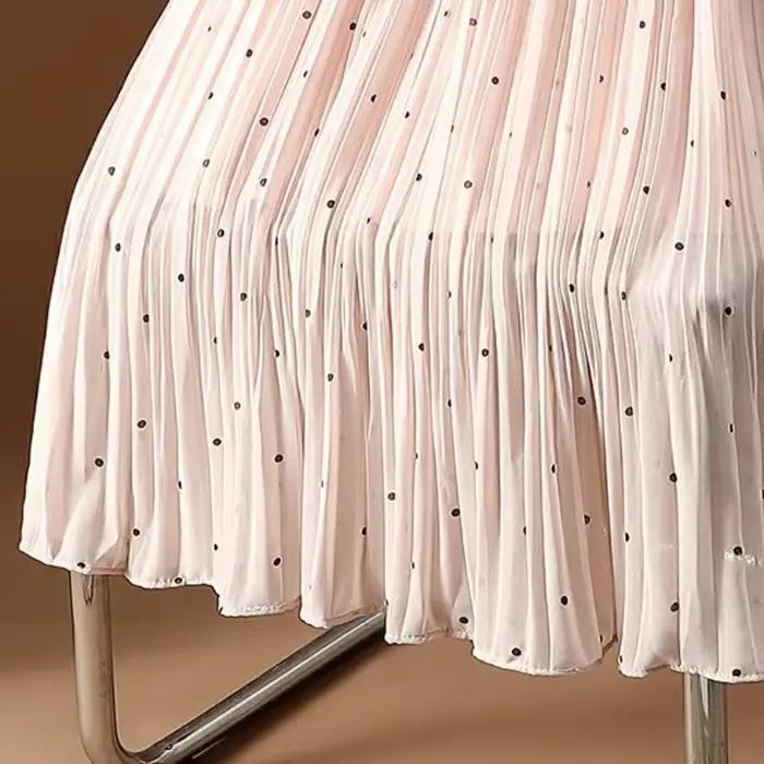 Jupe plissée en mousseline de soie pour femme