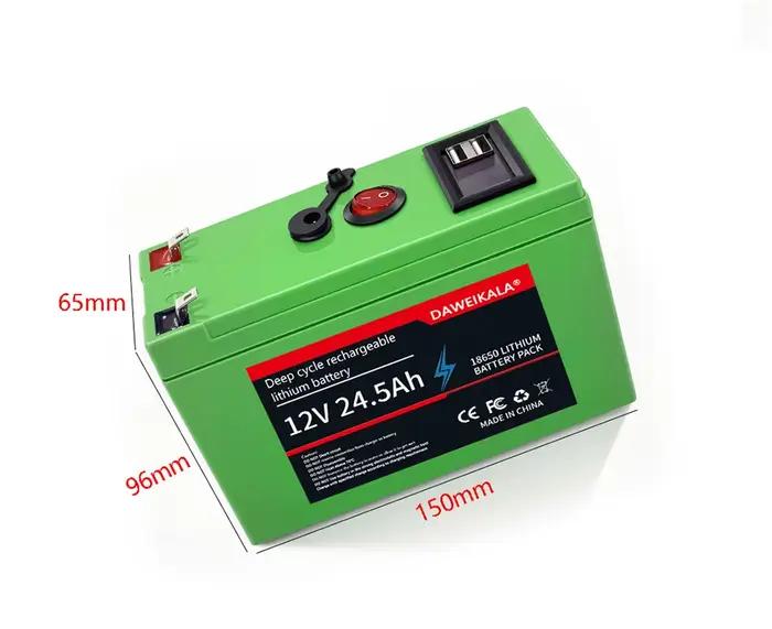 Batterie au lithium 18650 12V à longue durée de vie, 24,5 Ah, pour tricycle, scooter, chariot de golf, chariot, batterie rechargeable