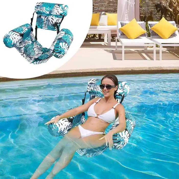Chaise longue gonflable pour piscine avec accoudoirs et dossier pour adultes, chaise flottante portable pour piscine, lac, plage, relaxation estivale